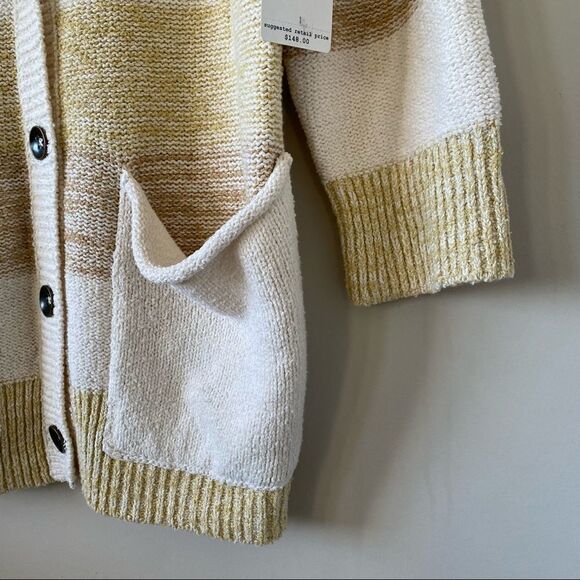 Free People-Stripe Oversized Knit Cardigan (Small) - Picture 9 of 13